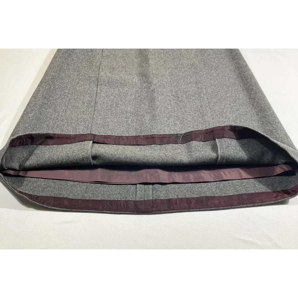 St Michael Vintage Wool A-Line Skirt 18 Grey Midi‎ Dark Academia Mod Minimalist